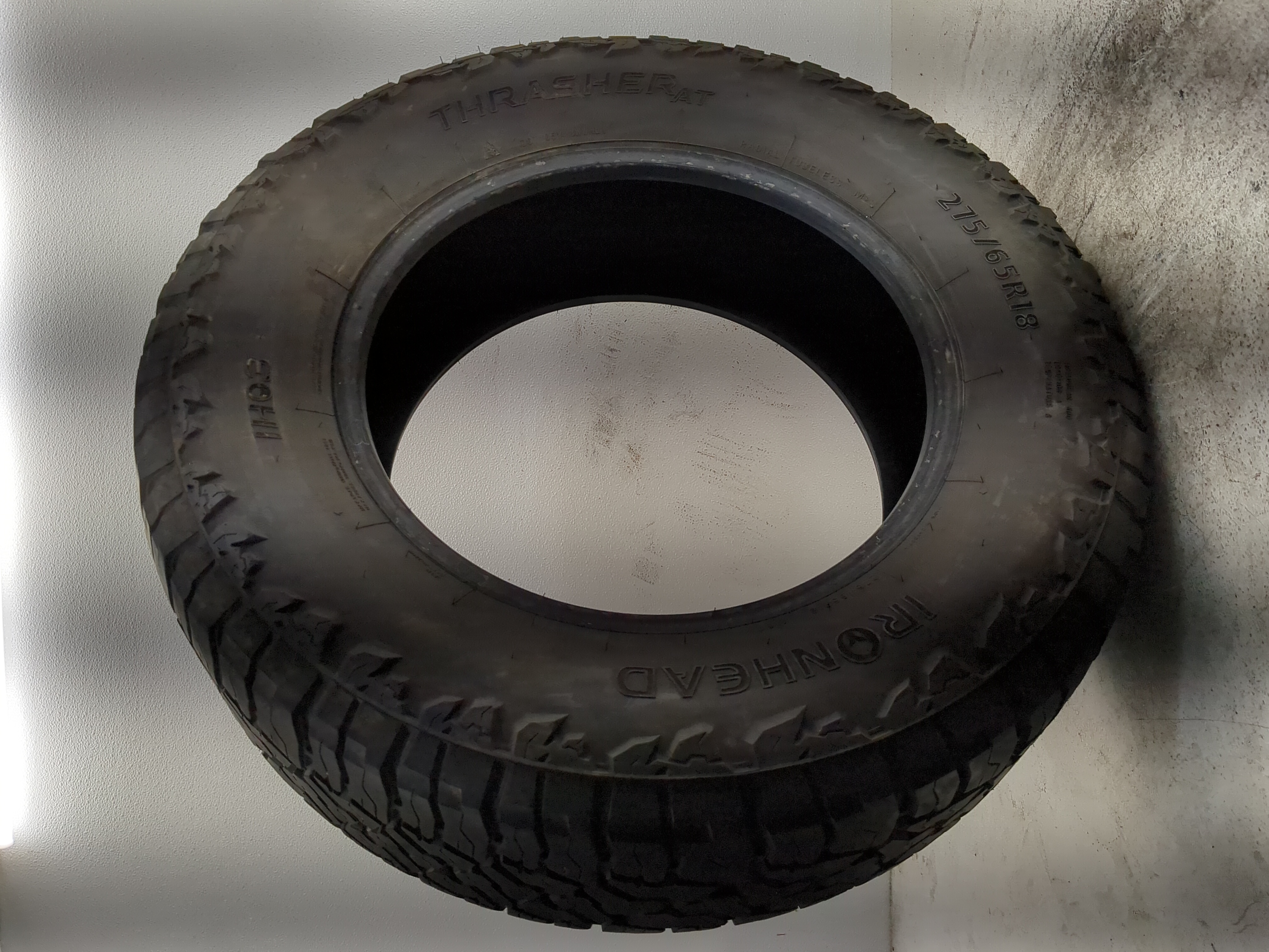 Picture of Used Tire 275/65R18 IRONHEAD THRASHER AT IH03 116T - Tread Depth 9/32