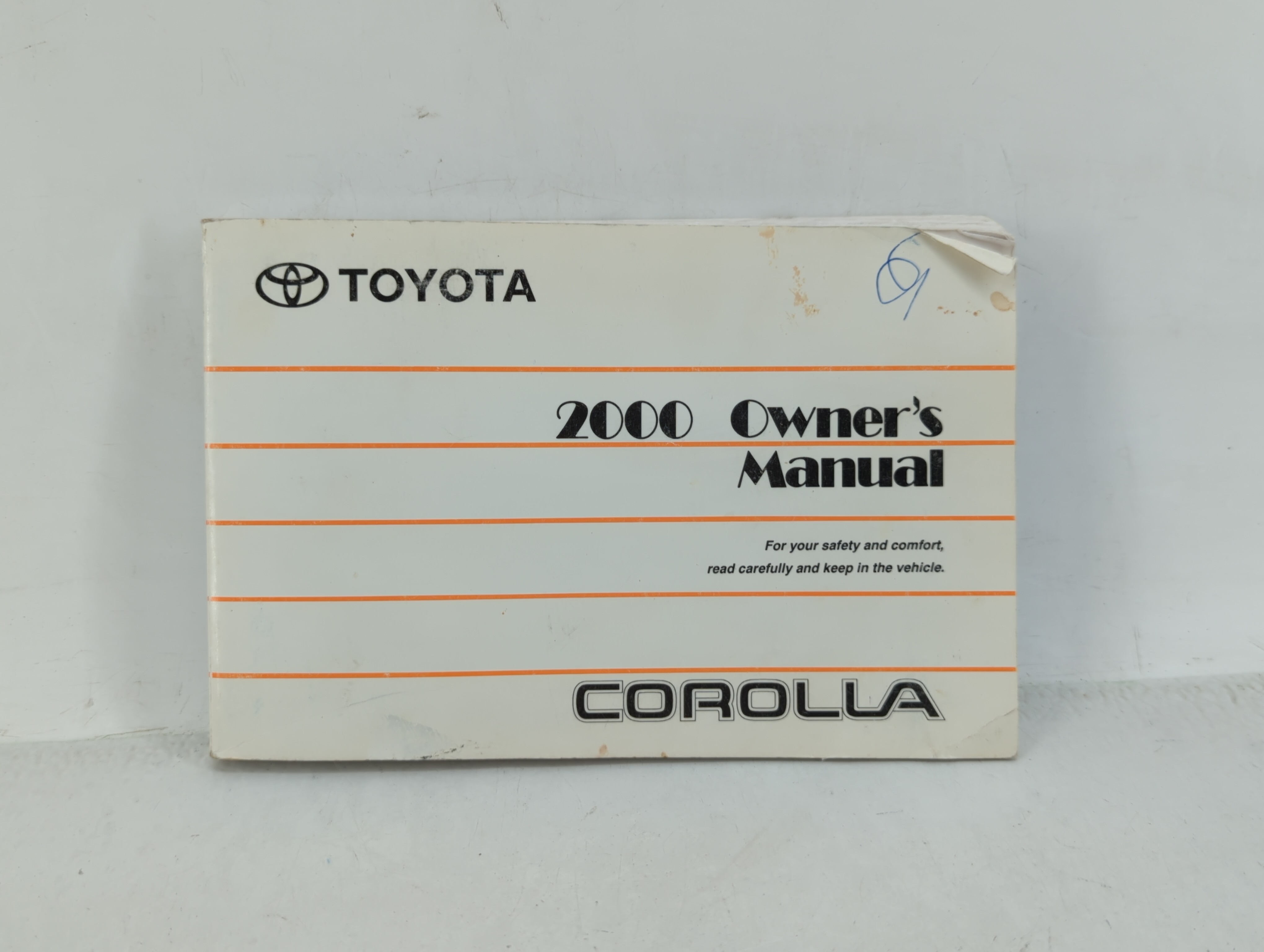 Picture of 2000 Toyota Corolla Owners Manual Book Guide 439465