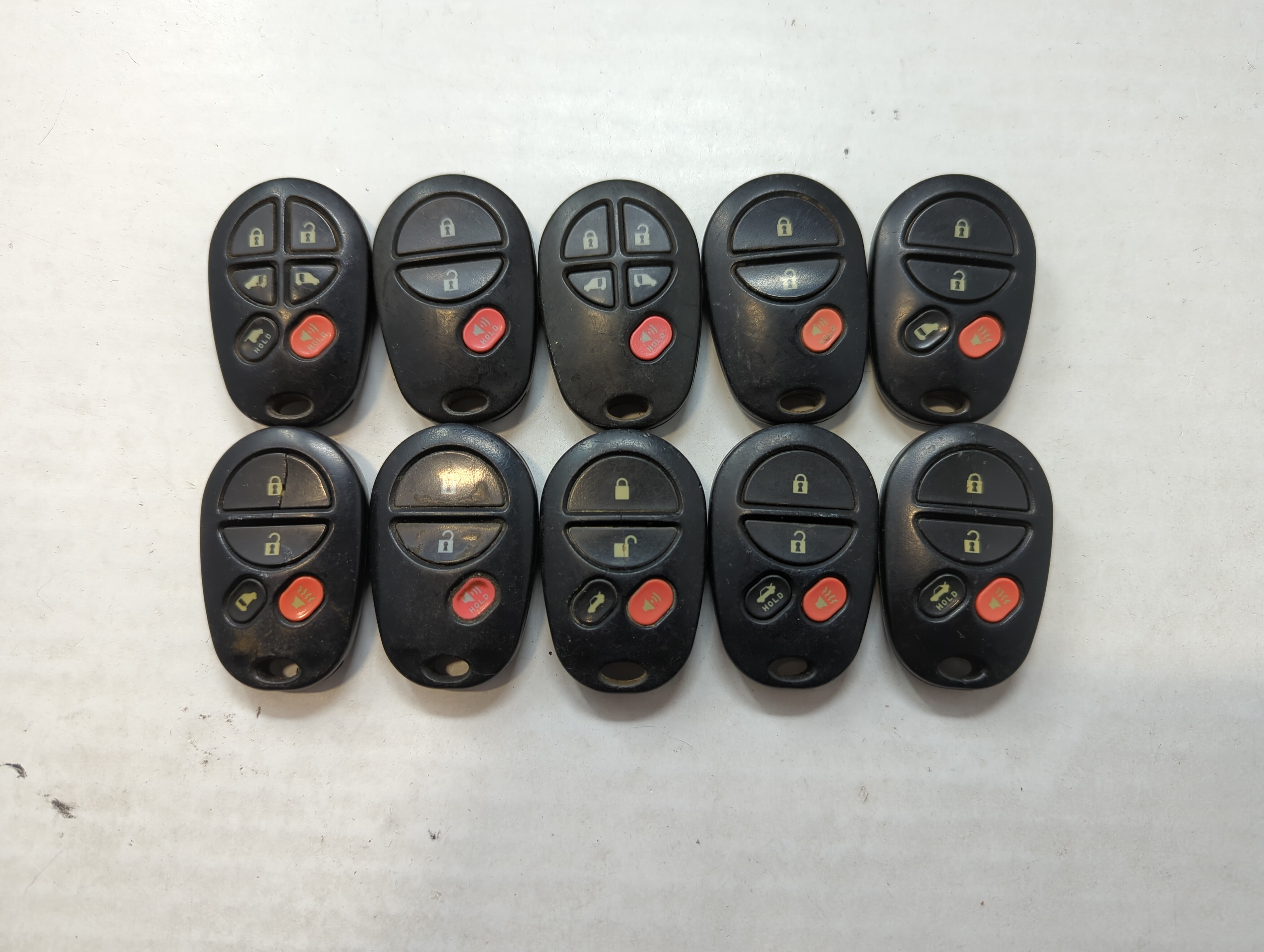 Lot of 10 Toyota Keyless Entry Remote Fob GQ43VT20T 533885 - Oemusedautoparts1.com