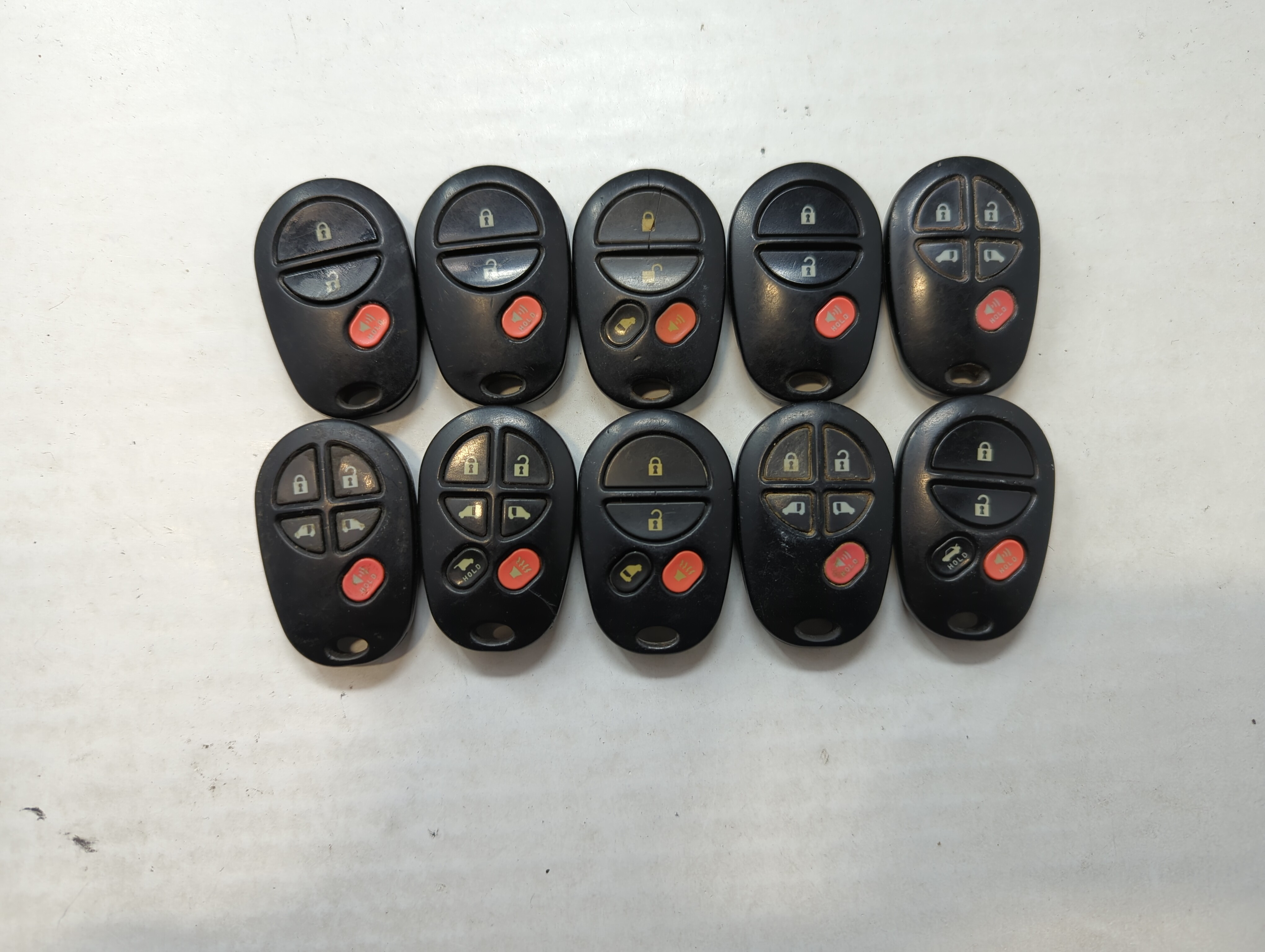 Lot of 10 Toyota Keyless Entry Remote Fob GQ43VT20T 533889 - Oemusedautoparts1.com