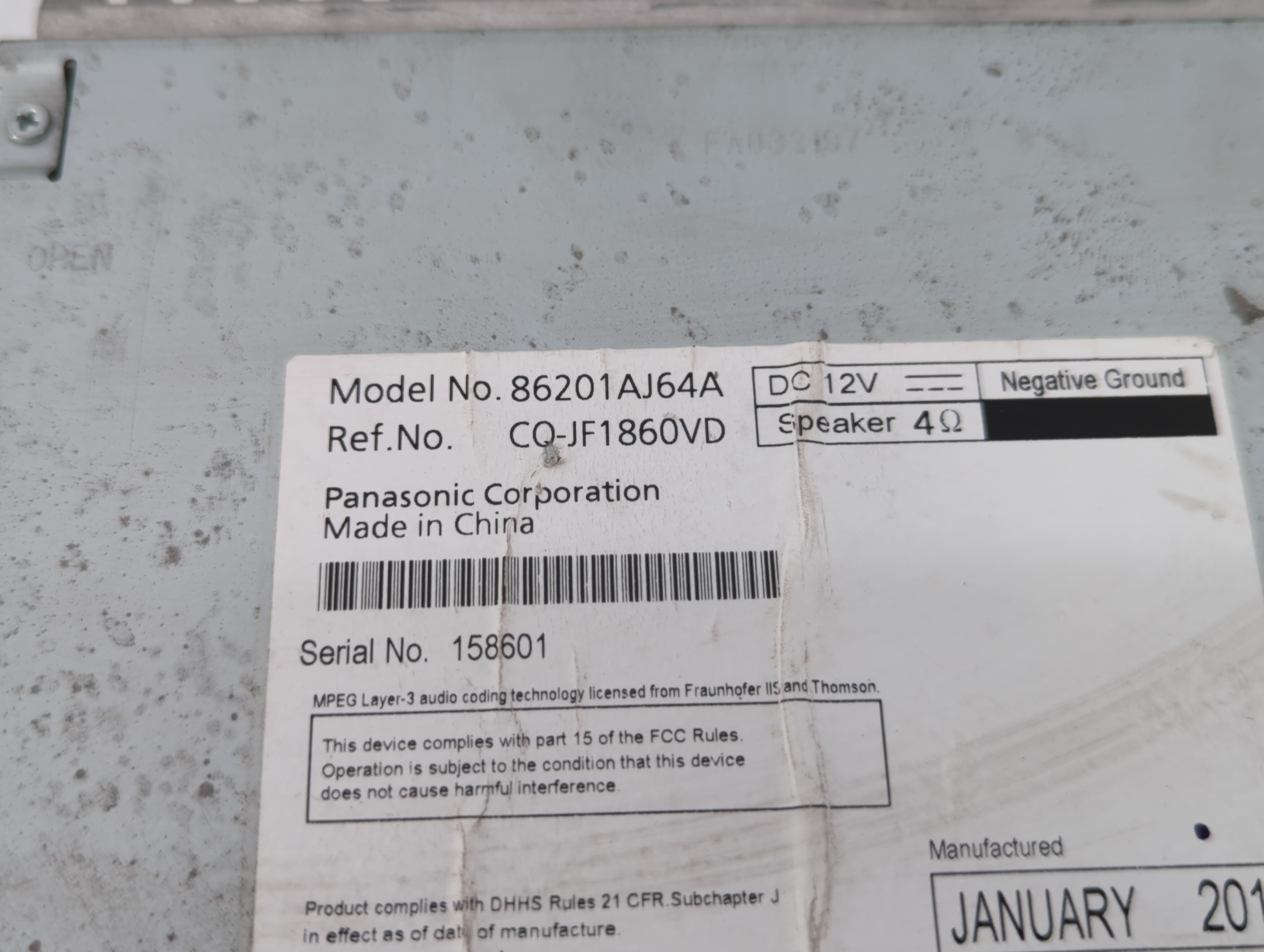 Picture of 2010-2012 Subaru Legacy Am Fm Cd Player Radio Receiver 558114