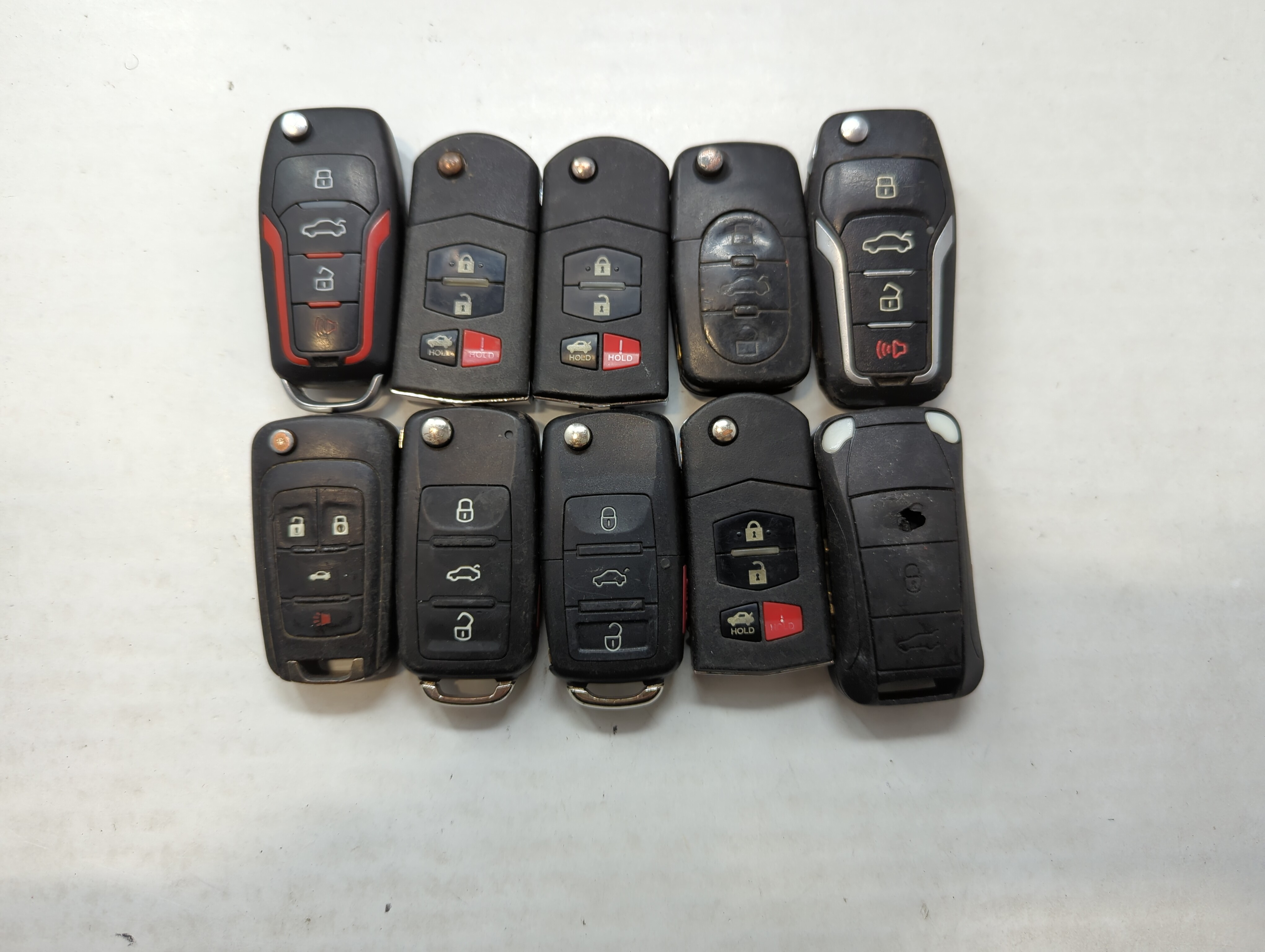 Picture of Lot of 10 Aftermarket Keyless Entry Remote Fob MIXED FCC IDS MIXED PART 559526