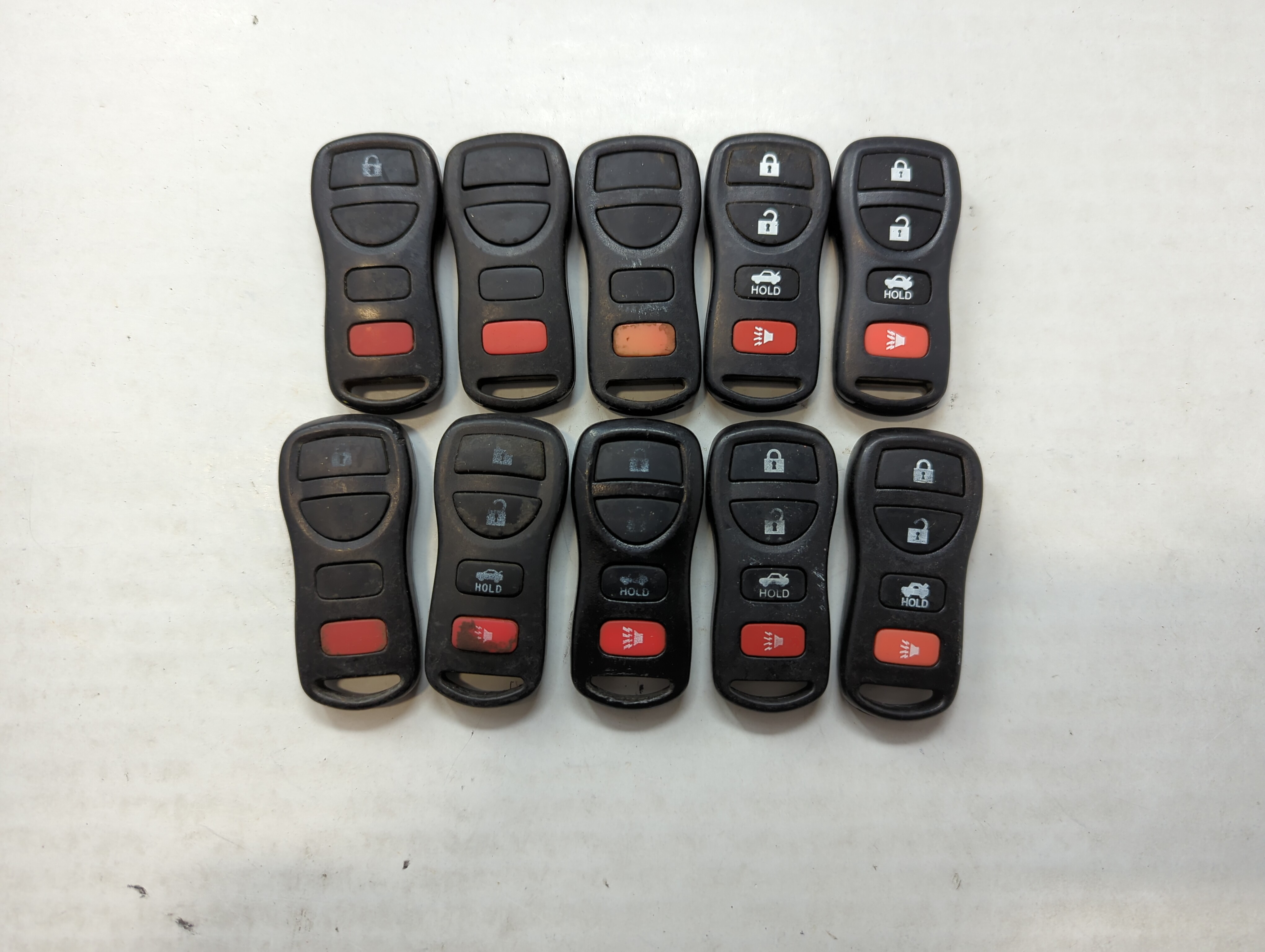 Picture of Lot of 10 Aftermarket Nissan Keyless Entry Remote Fob MIXED FCC IDS 559846