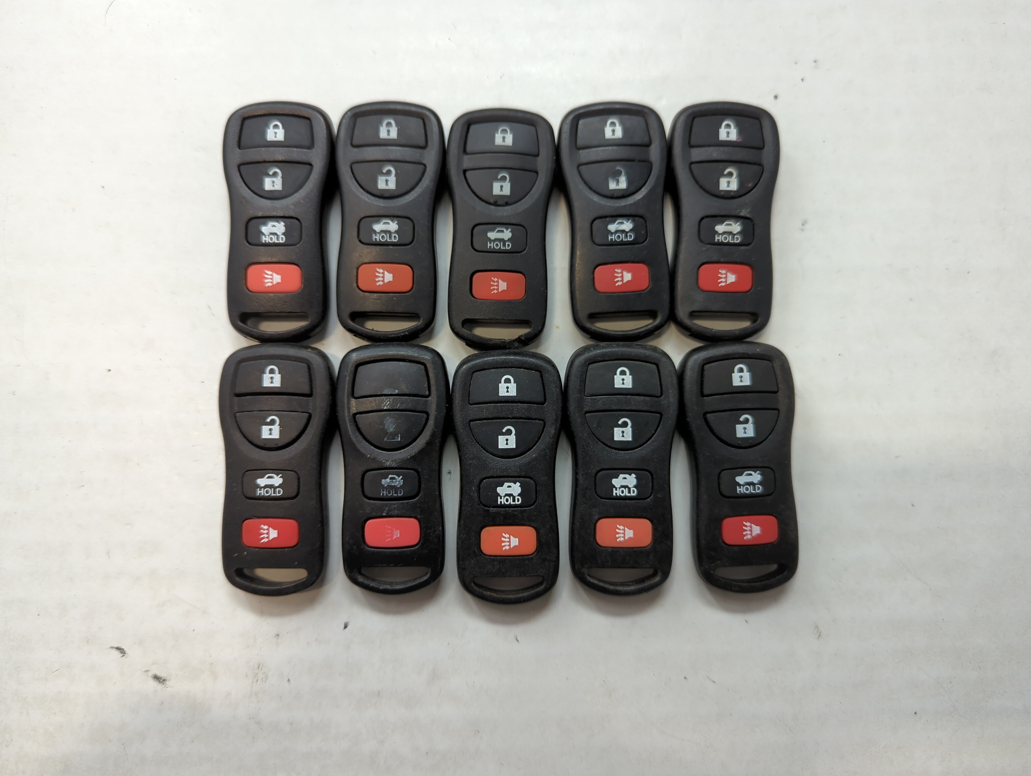 Picture of Lot of 10 Aftermarket Nissan Keyless Entry Remote Fob MIXED FCC IDS 563191