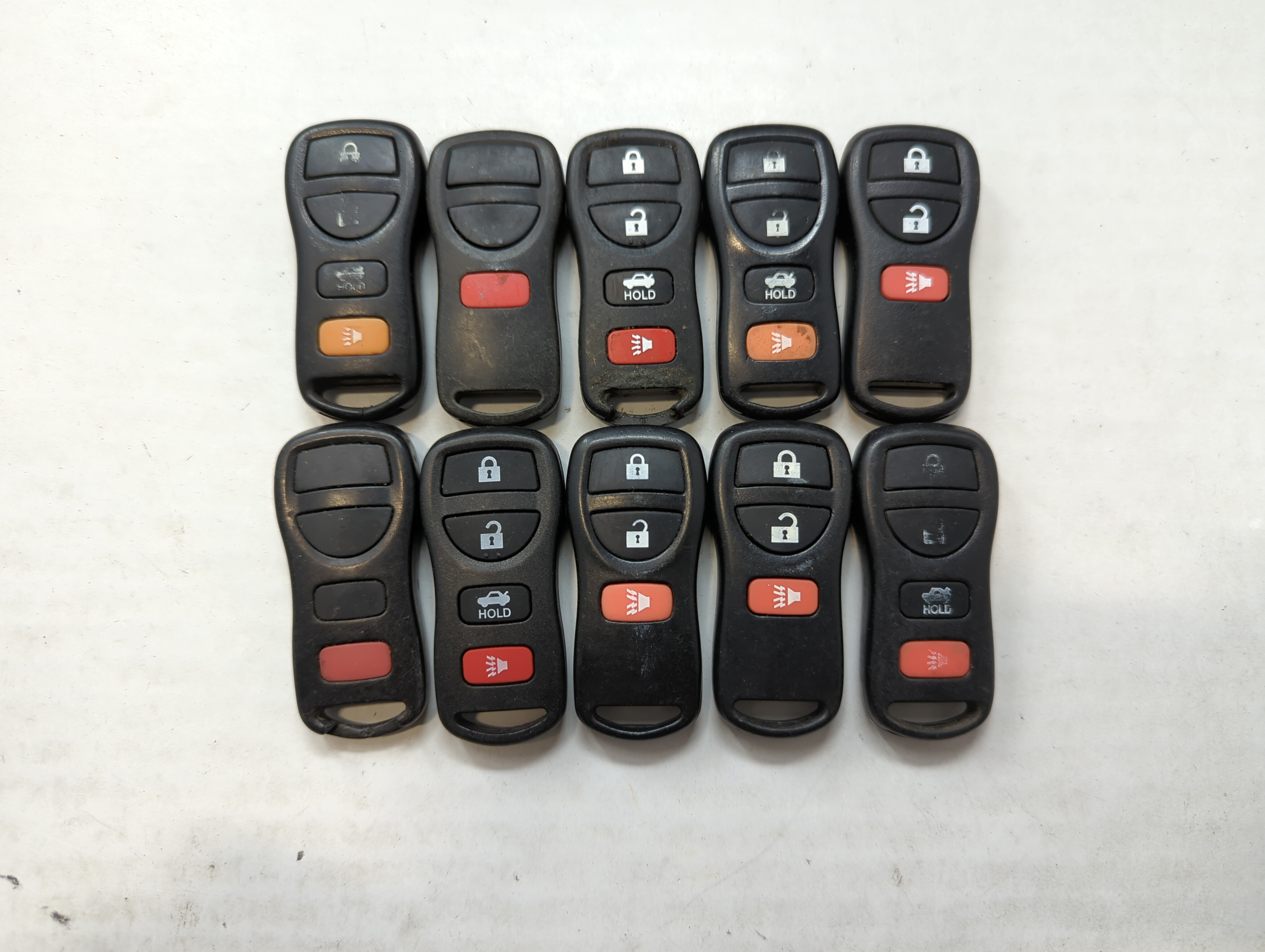 Picture of Lot of 10 Aftermarket Nissan Keyless Entry Remote Fob MIXED FCC IDS 563631
