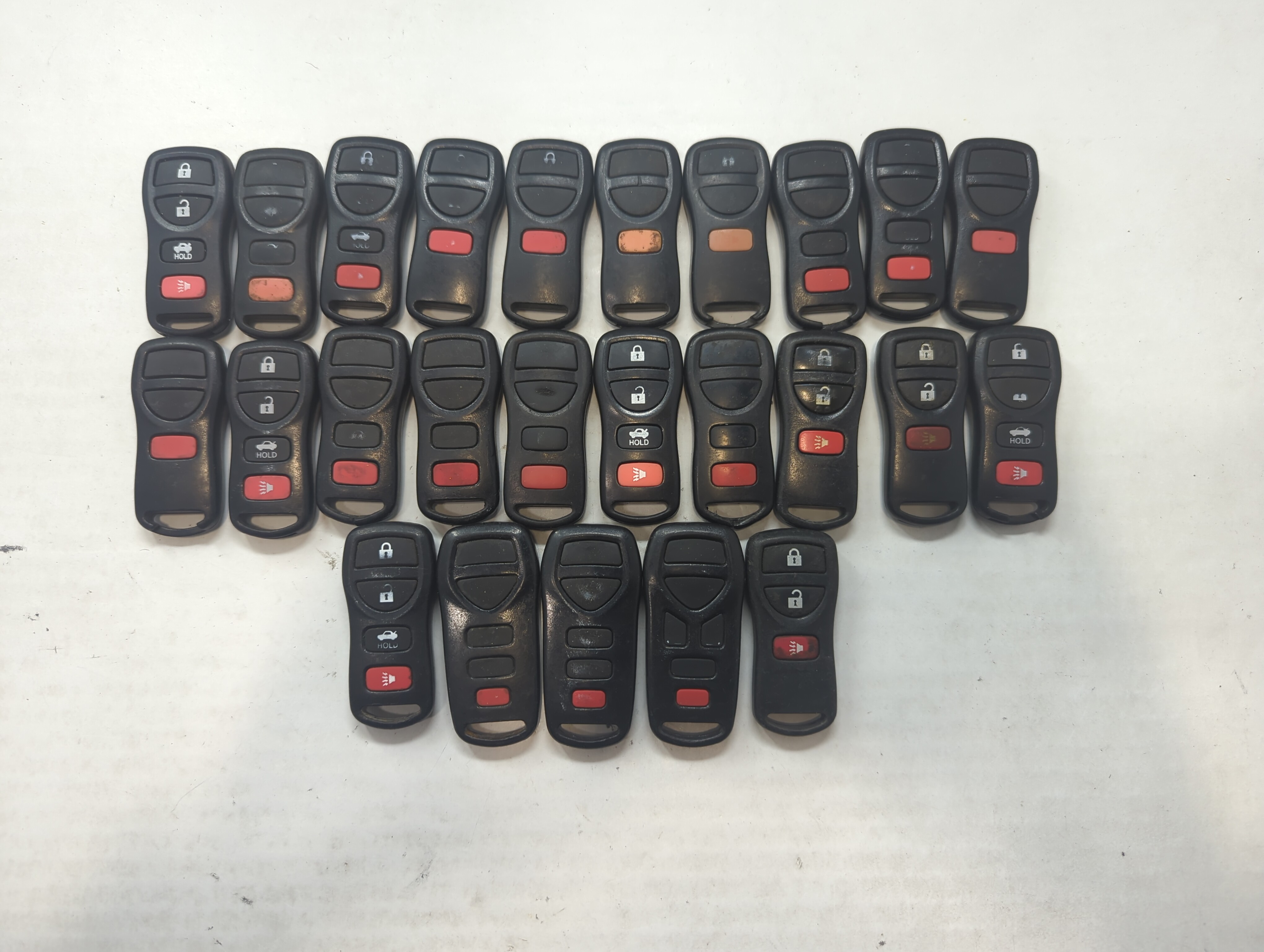 Lot of 25 Nissan Keyless Entry Remote Fob MIXED FCC IDS MIXED PART 592580 - Oemusedautoparts1.com