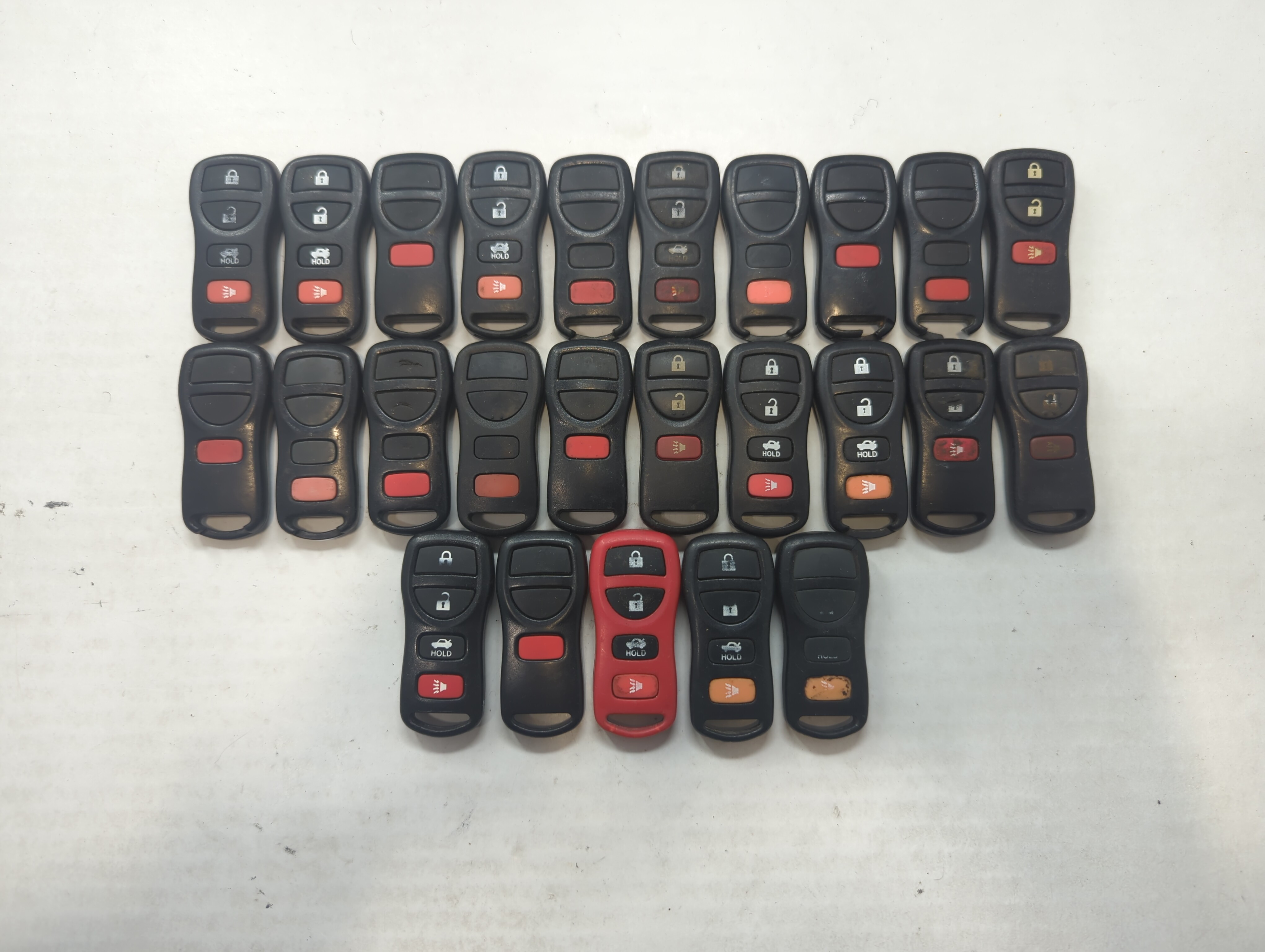 Lot of 25 Nissan Keyless Entry Remote Fob MIXED FCC IDS MIXED PART 592639 - Oemusedautoparts1.com