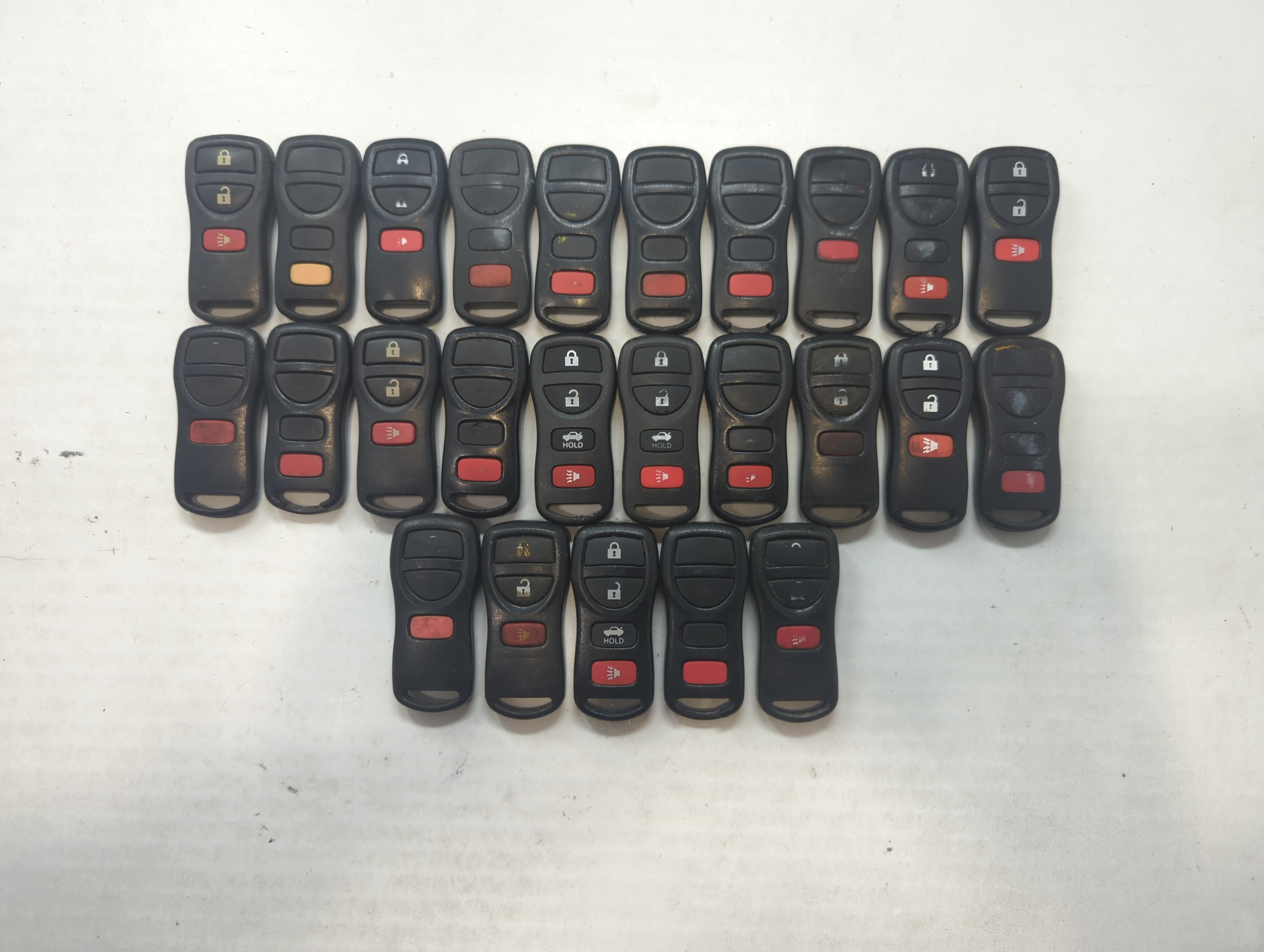 Lot of 25 Nissan Keyless Entry Remote Fob MIXED FCC IDS MIXED PART 592640 - Oemusedautoparts1.com