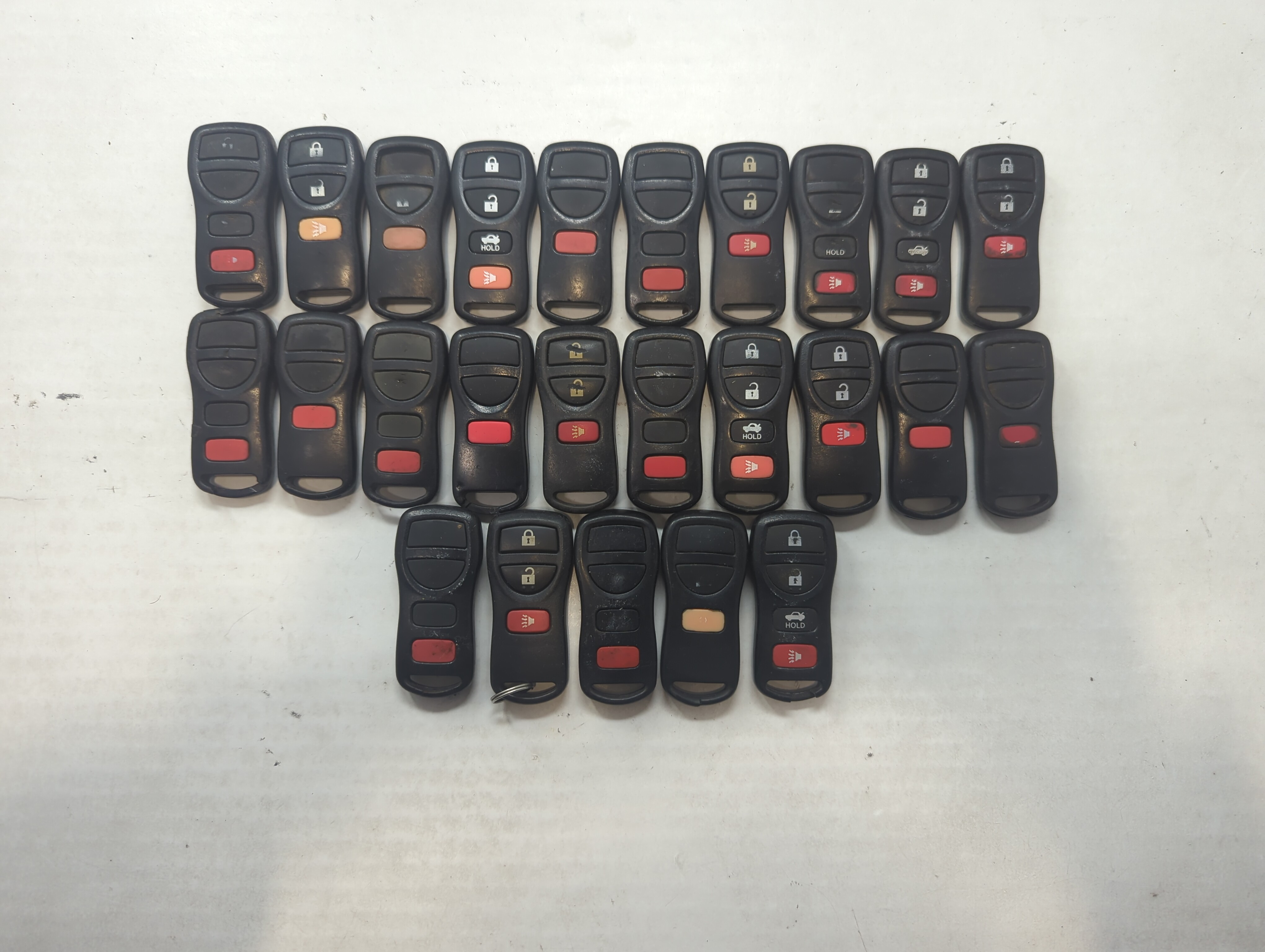 Lot of 25 Nissan Keyless Entry Remote Fob MIXED FCC IDS MIXED PART 592657 - Oemusedautoparts1.com