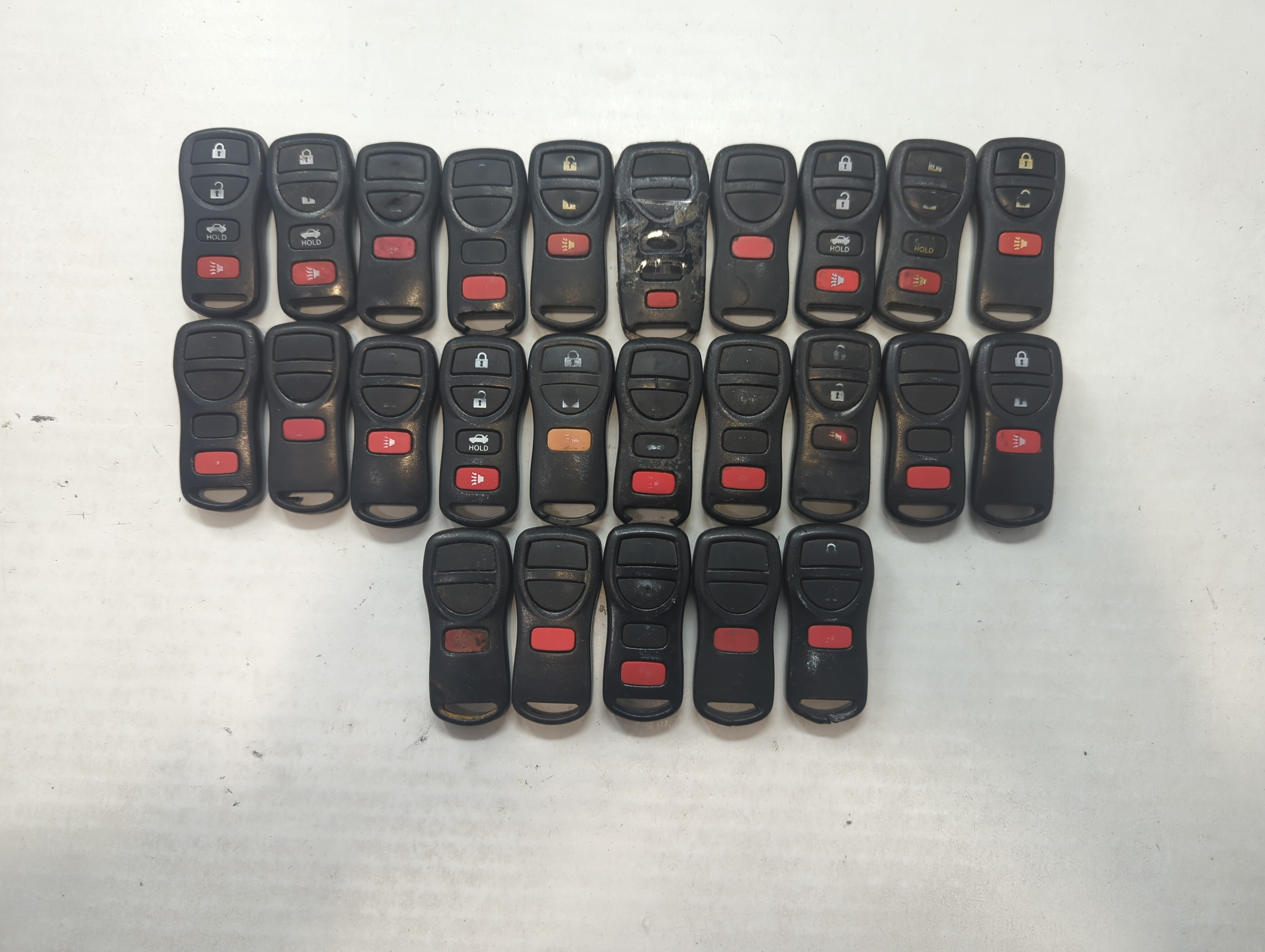 Lot of 25 Nissan Keyless Entry Remote Fob MIXED FCC IDS MIXED PART 592728 - Oemusedautoparts1.com