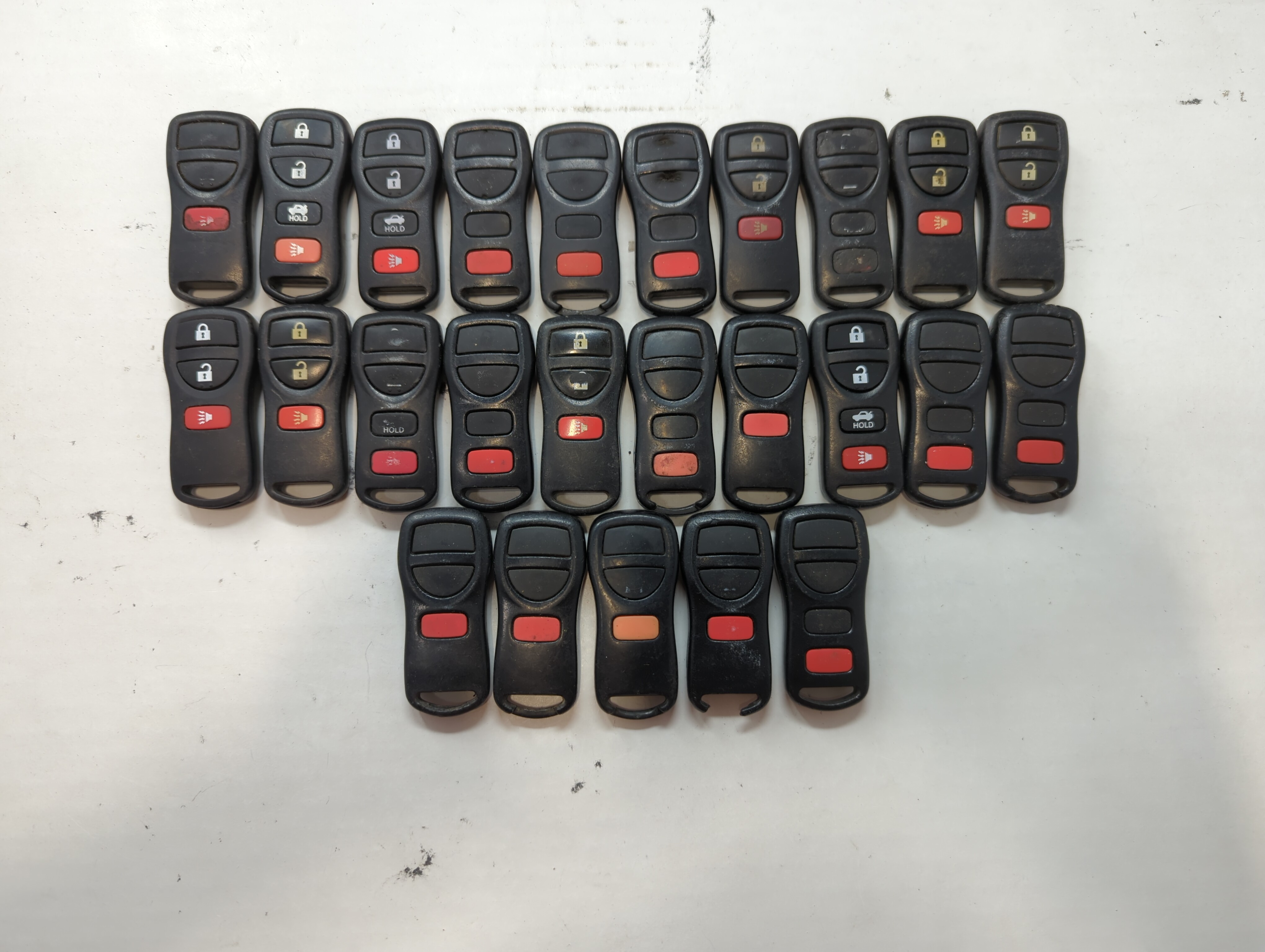 Lot of 25 Nissan Keyless Entry Remote Fob MIXED FCC IDS MIXED PART 636475 - Oemusedautoparts1.com