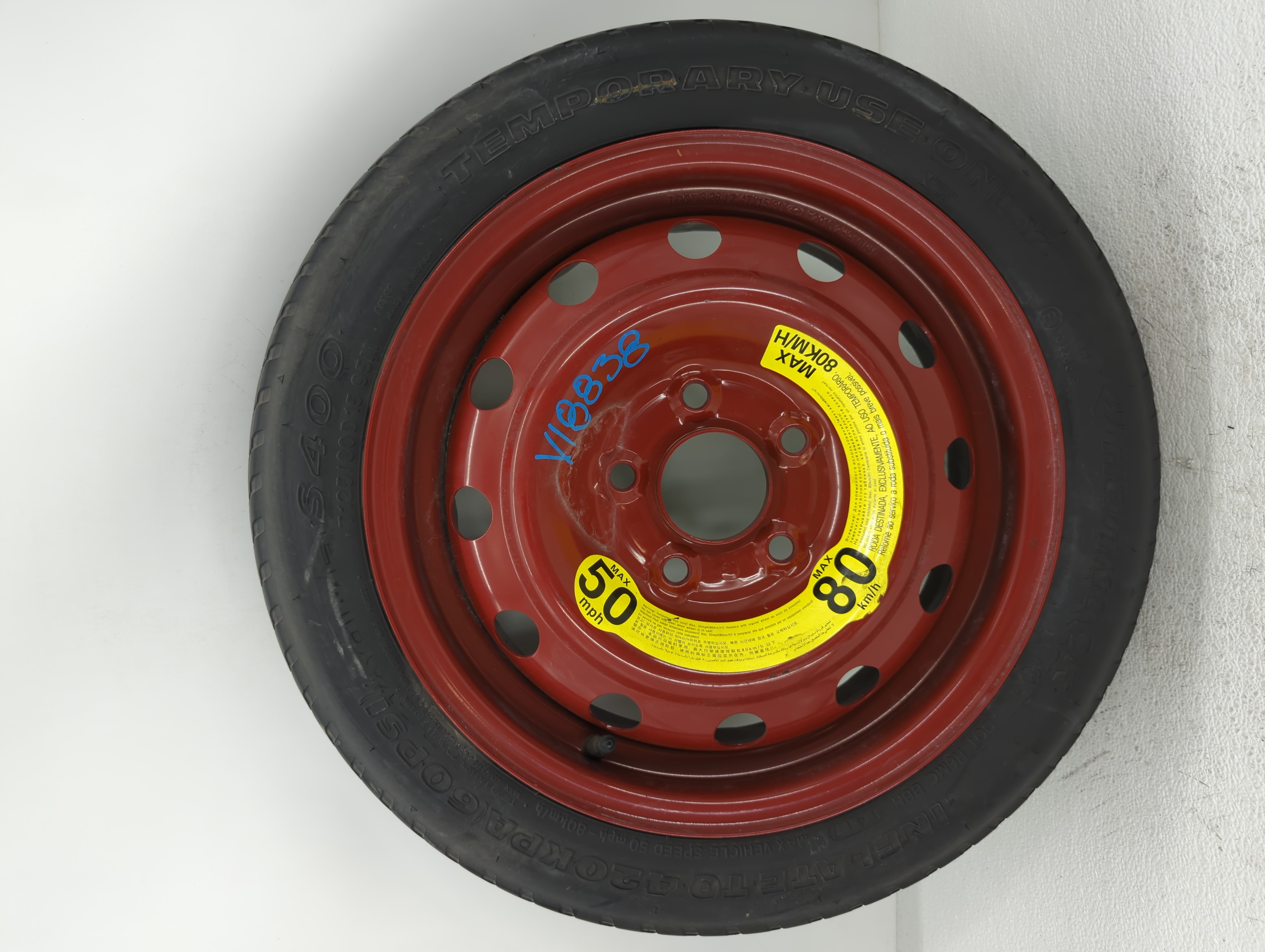 Picture of 2010-2013 Kia Forte Spare Donut Tire Wheel Rim Oem 698984