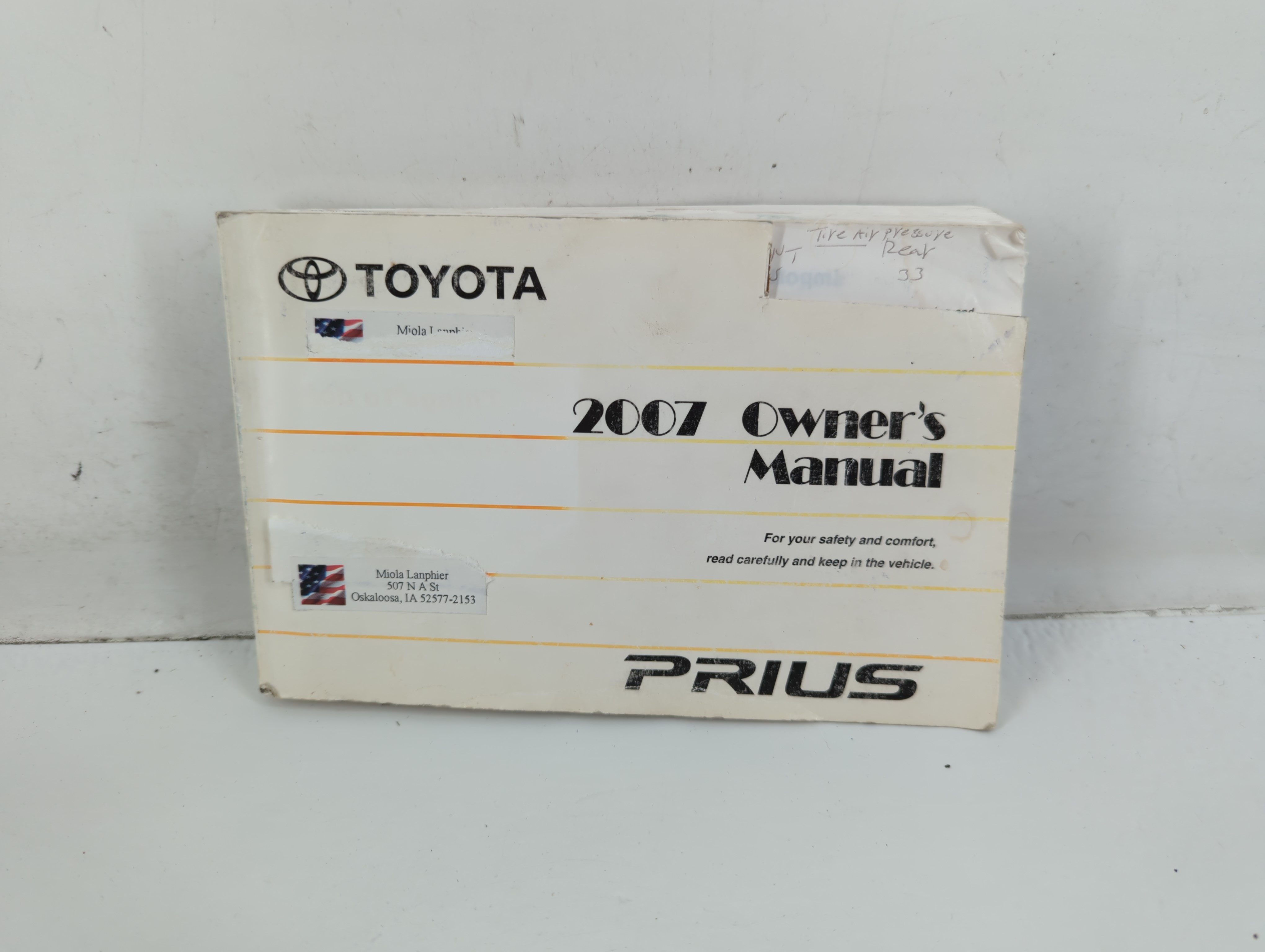 2007 Toyota Prius Owners Manual Book Guide 716496 - Oemusedautoparts1.com