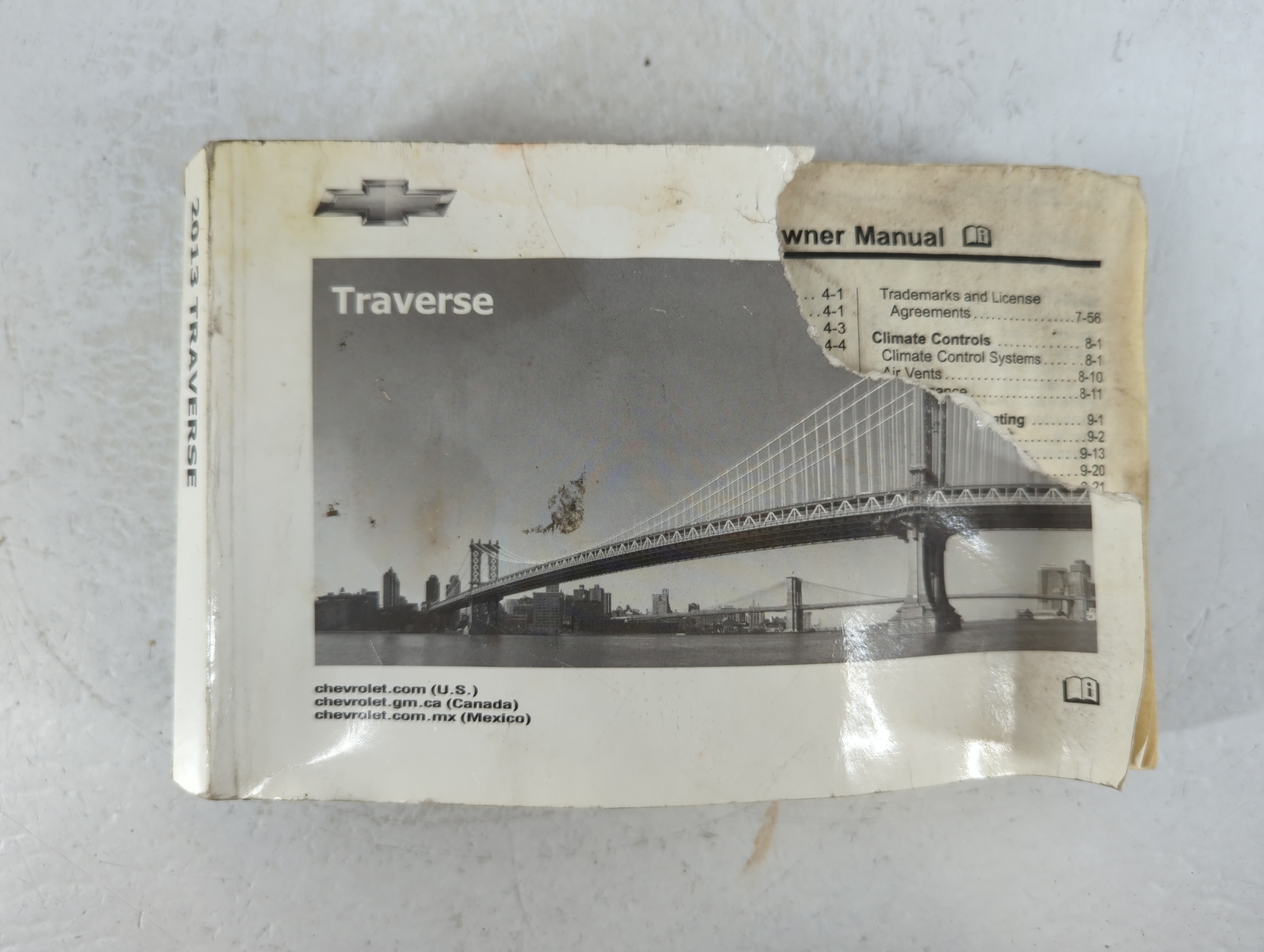 2013 Chevrolet Traverse Owners Manual Book Guide 723735 - Oemusedautoparts1.com